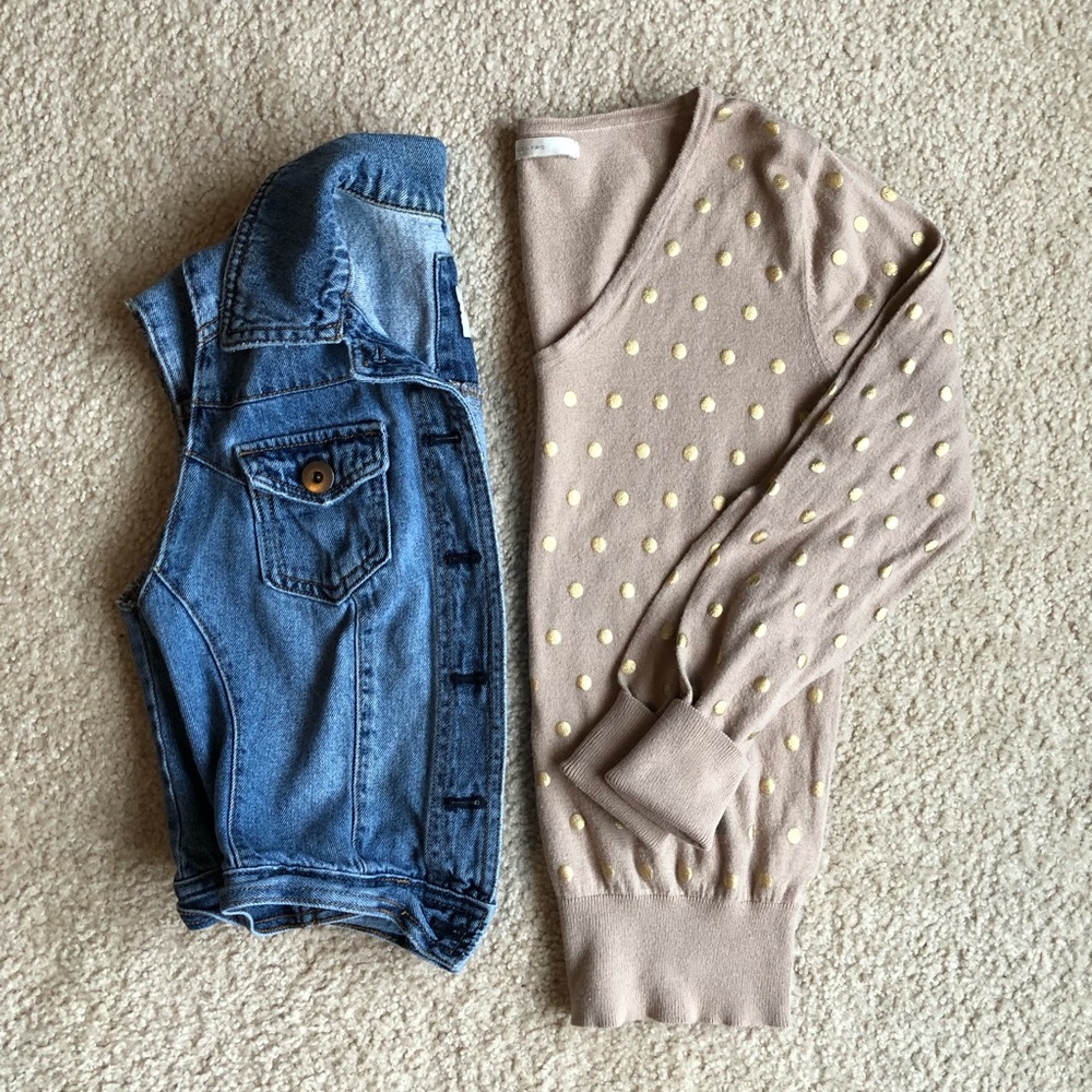 ❤️3 for $20❤️ LC Lauren Conrad Polka Dot Sweater - Picture 1 of 6
